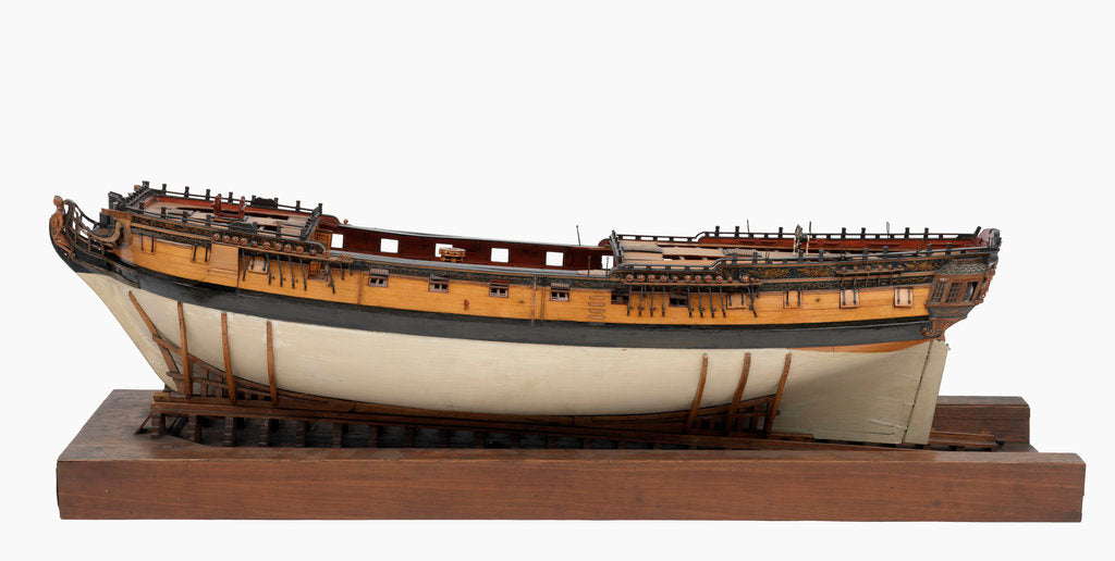 Detail of Model of a warship (1757); frigate fifth rate, 32 guns by unknown