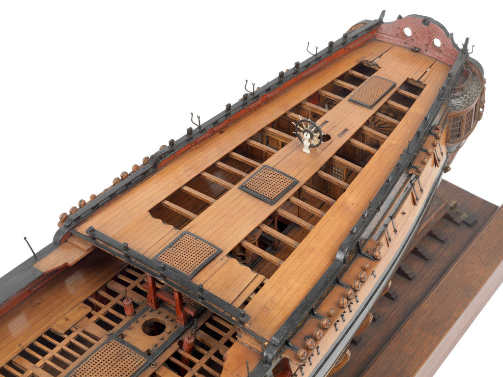 Detail of Model of a warship (1757); frigate fifth rate, 32 guns by unknown