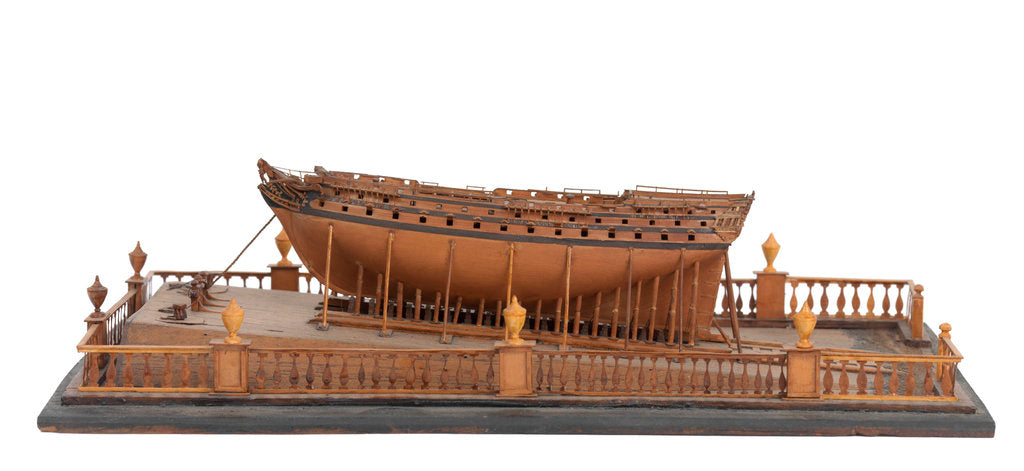 Detail of A French, third rate, 74 guns warship (1800) by unknown