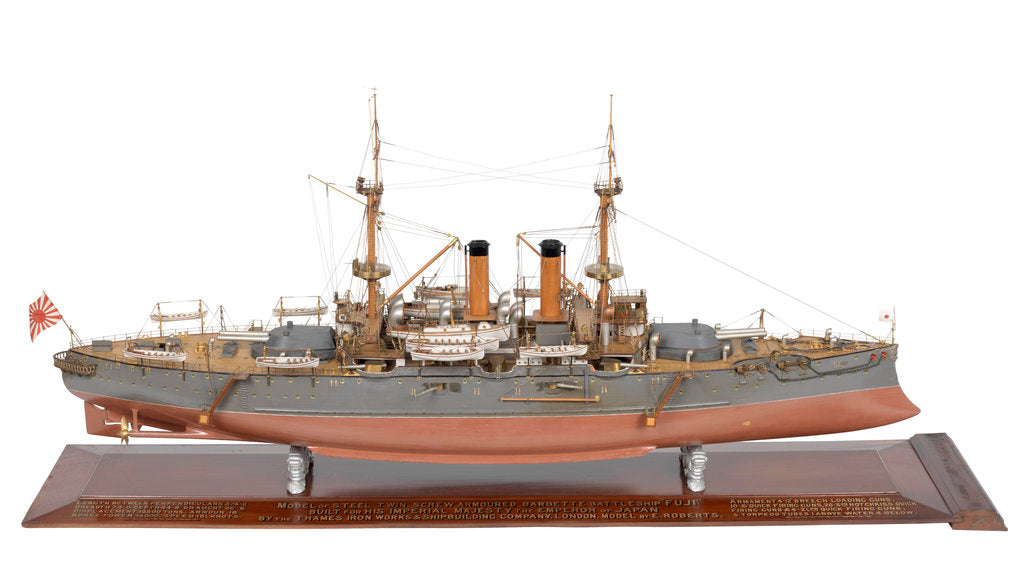 Detail of Shipbuilder's model of Japanese battleship HIJMS 'Fuji' (1896) by E. Roberts