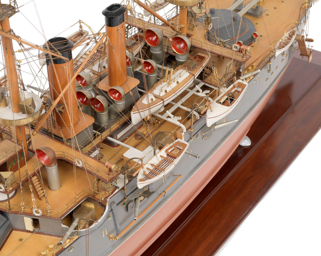 Detail of Shipbuilder's model of Japanese battleship HIJMS 'Fuji' (1896) by E. Roberts