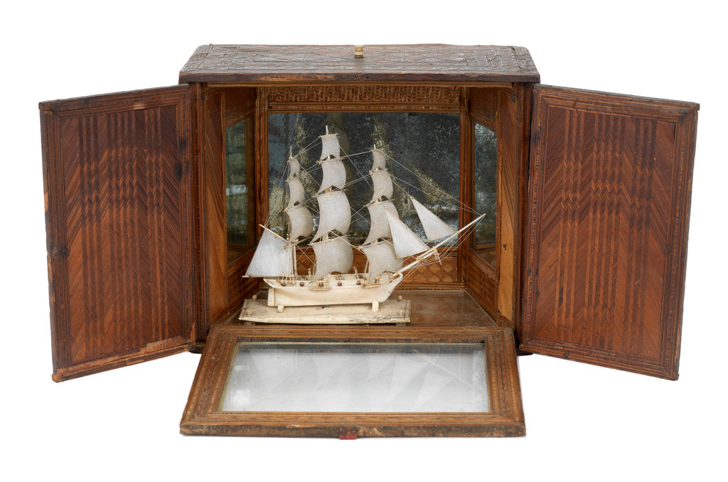Detail of French prisoner of war model of 12-gun sloop (1800) by unknown