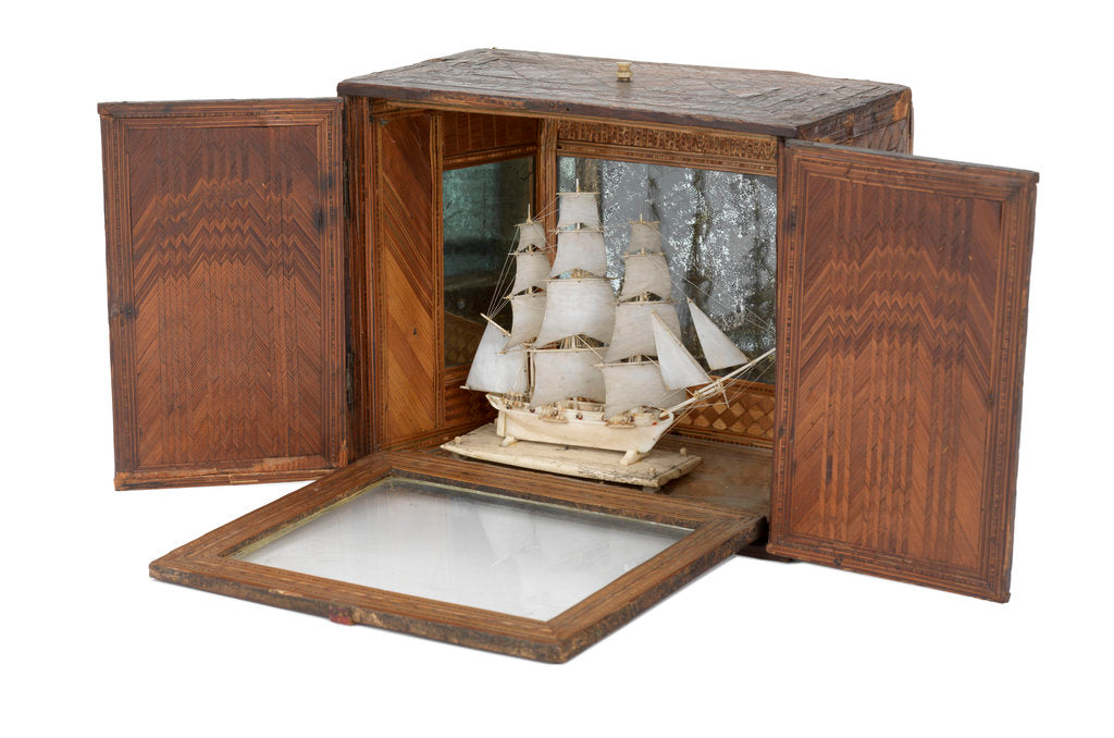 Detail of French prisoner of war model of 12-gun sloop (1800) by unknown