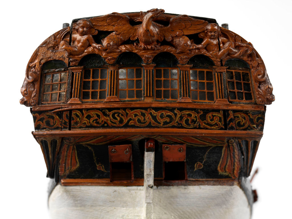 Detail of A model of a warship (1741), sixth rate, sloop, 24 guns by unknown