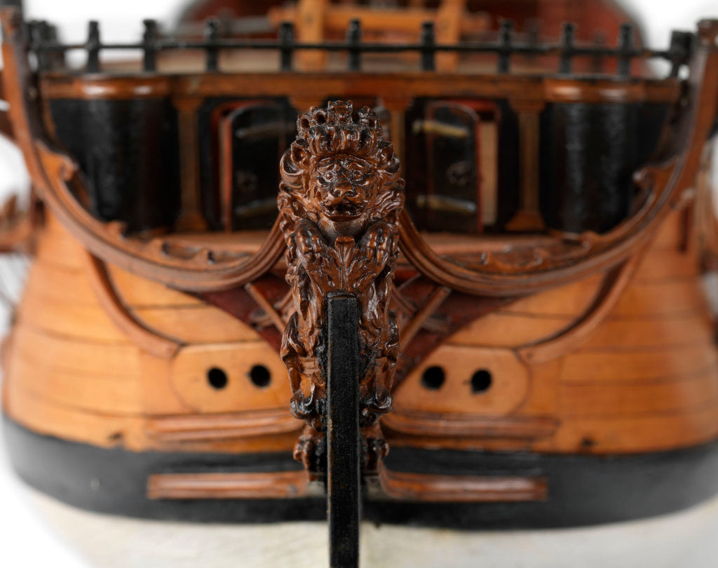 Detail of A model of a warship (1741), sixth rate, sloop, 24 guns by unknown