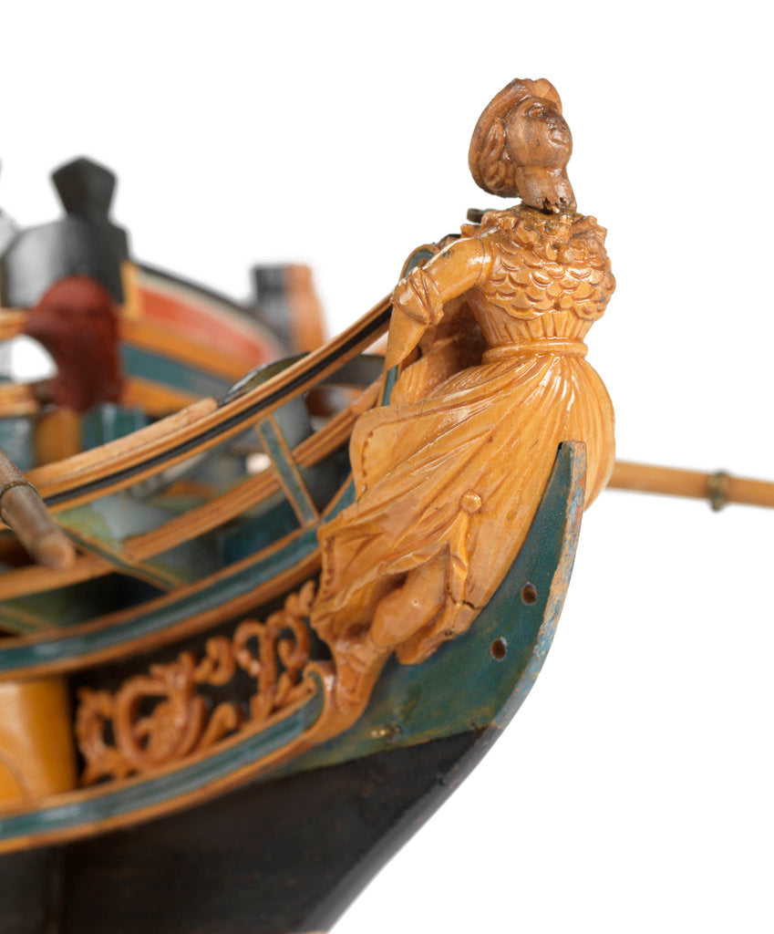 Detail of Contemporary full hull model 'Minerva' (1780), a 38-gun frigate by G.W. French
