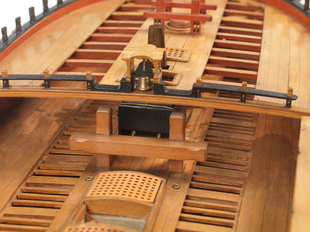 Detail of Contemporary full hull model 'Minerva' (1780), a 38-gun frigate by G.W. French