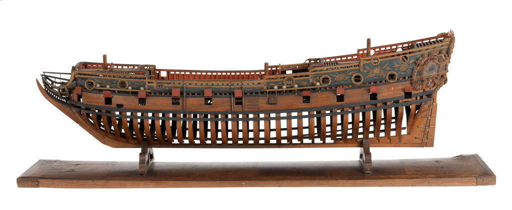 Detail of Model of a warship, frigate, 36-40 guns by unknown