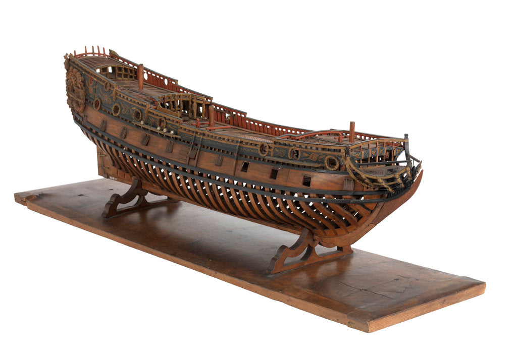 Detail of Model of a warship, frigate, 36-40 guns by unknown