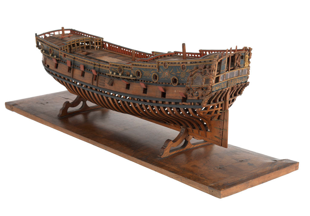 Detail of Model of a warship, frigate, 36-40 guns by unknown