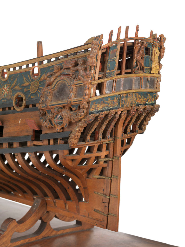 Detail of Model of a warship, frigate, 36-40 guns by unknown