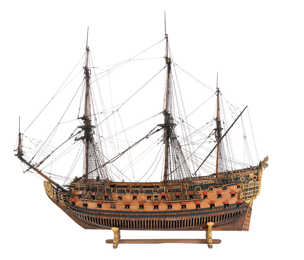 Detail of Navy board model of warship 'St Michael (1669)', 98 guns, 1st rate by unknown