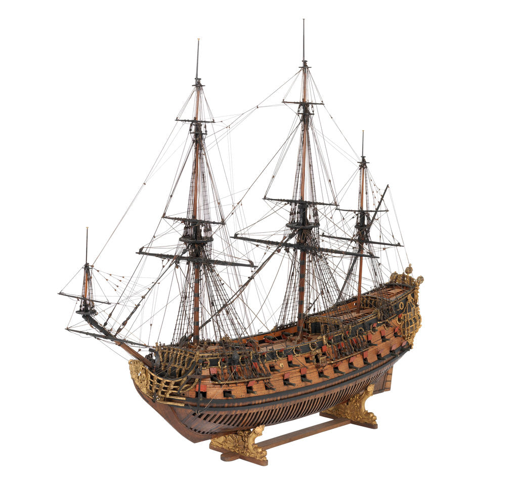 Detail of Navy board model of warship 'St Michael (1669)', 98 guns, 1st rate by unknown