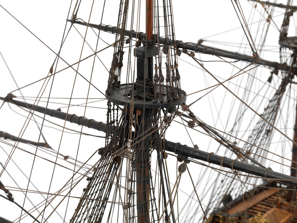 Detail of Navy board model of warship 'St Michael (1669)', 98 guns, 1st rate by unknown