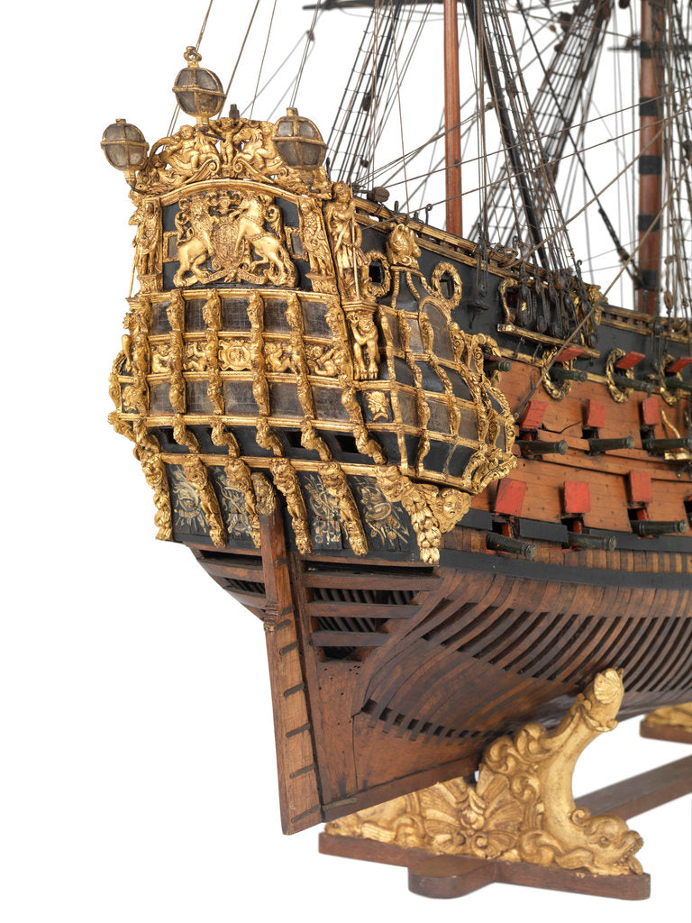 Detail of Navy board model of warship 'St Michael (1669)', 98 guns, 1st rate by unknown