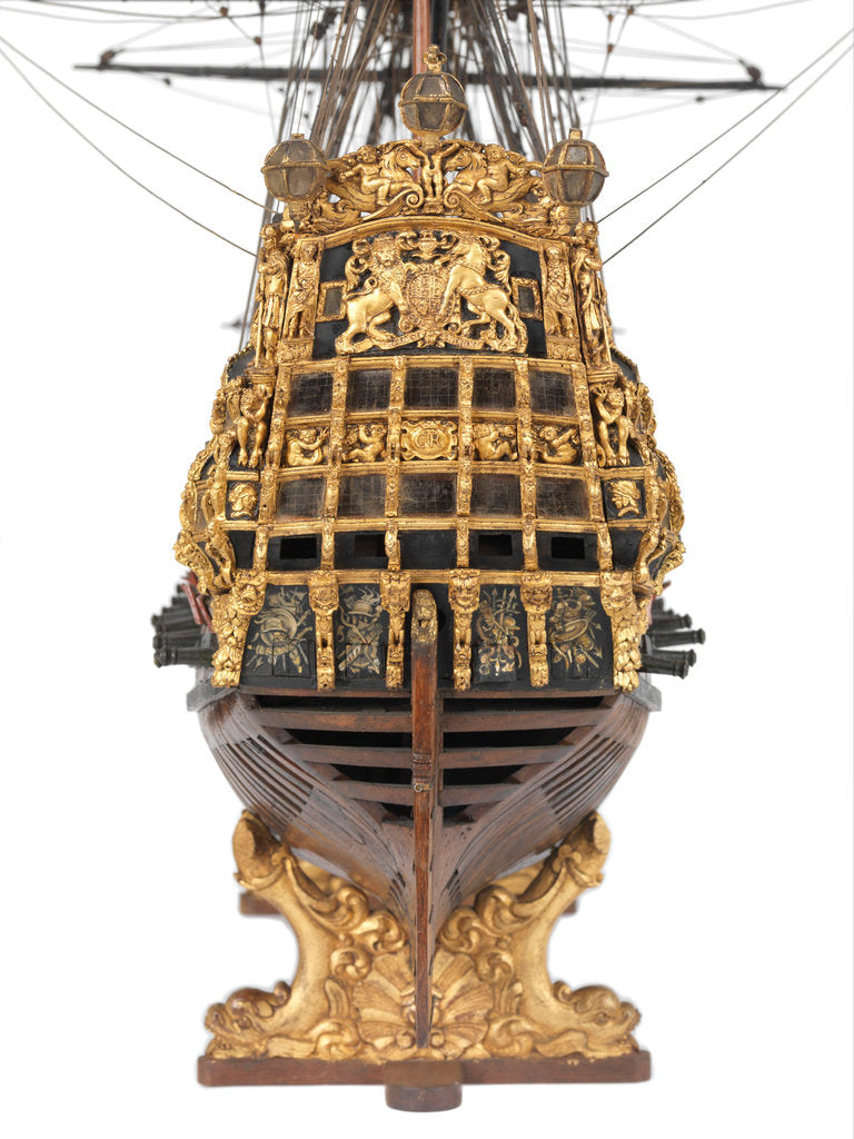 Detail of Navy board model of warship 'St Michael (1669)', 98 guns, 1st rate by unknown