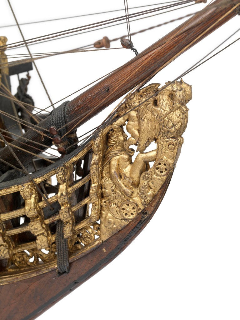 Detail of Navy board model of warship 'St Michael (1669)', 98 guns, 1st rate by unknown