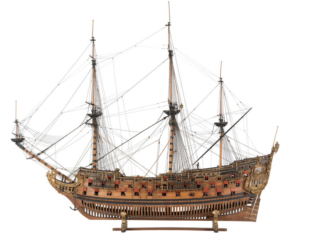 Detail of Model of 'Naseby', 80-86-guns by Robert Spence