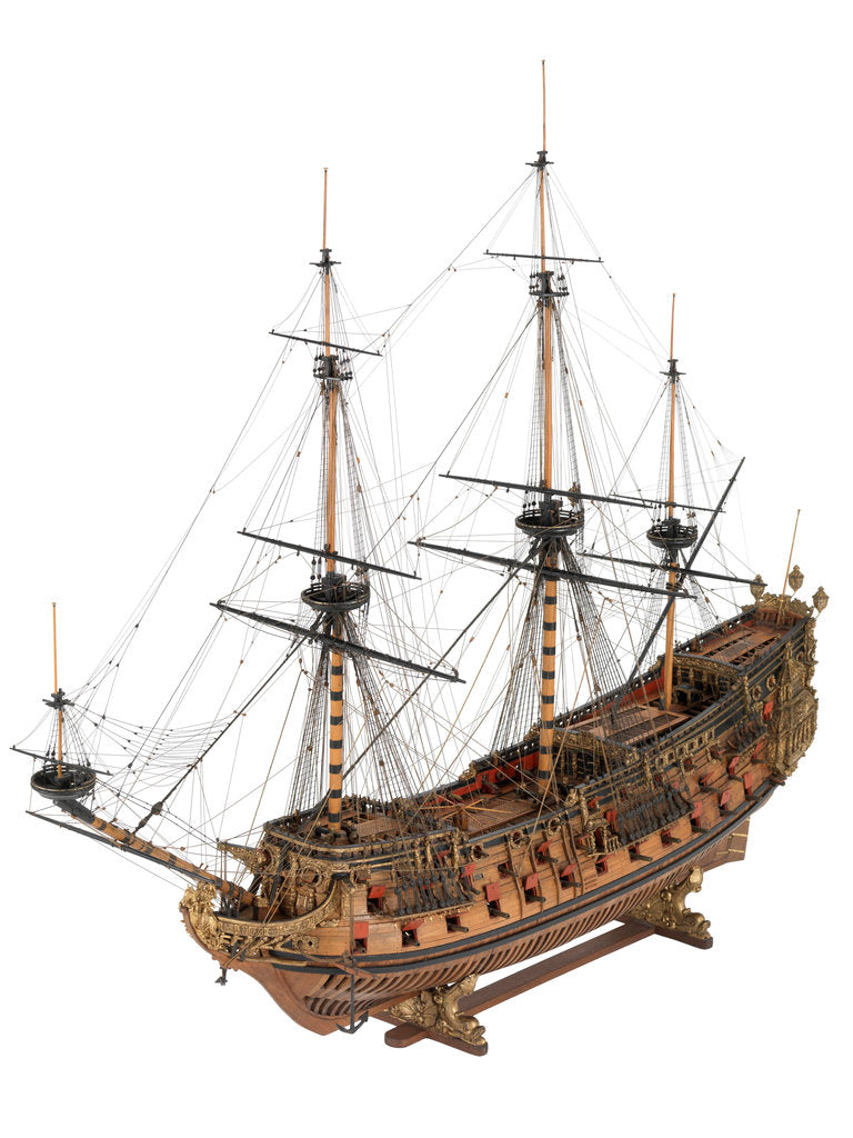Detail of Model of 'Naseby', 80-86-guns by Robert Spence