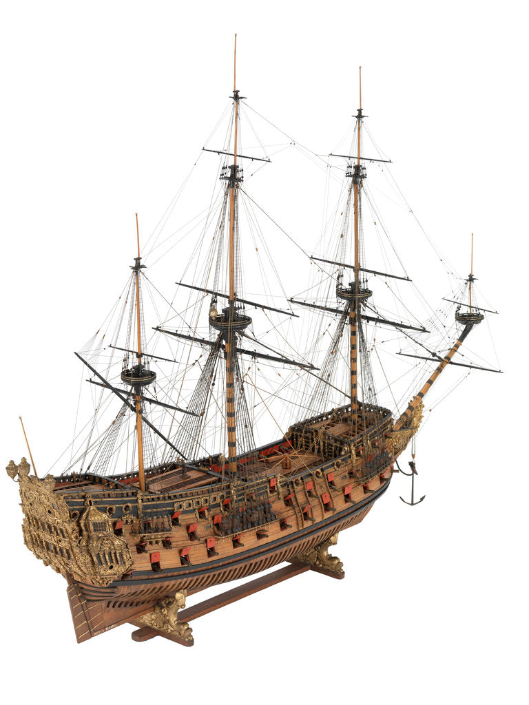 Detail of Model of 'Naseby', 80-86-guns by Robert Spence