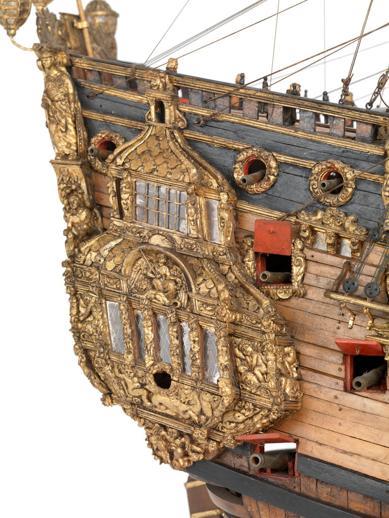 Detail of Model of 'Naseby', 80-86-guns by Robert Spence