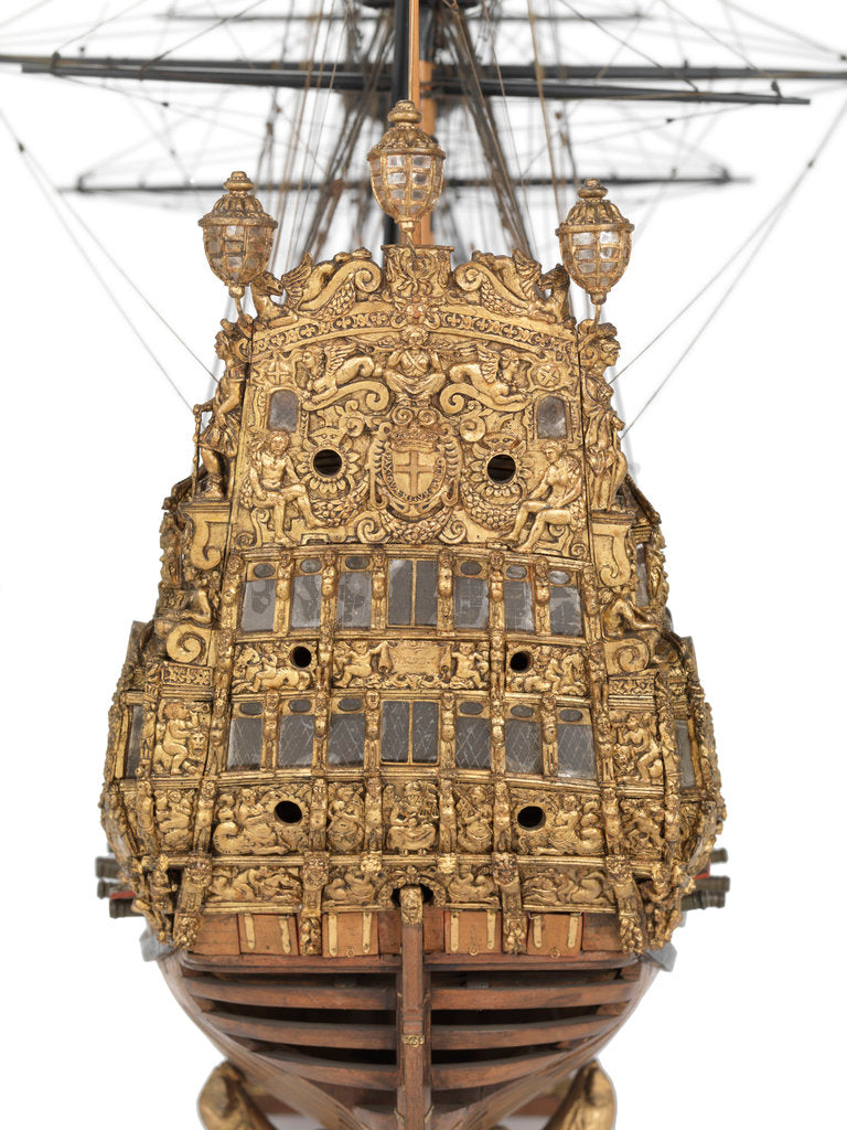Detail of Model of 'Naseby', 80-86-guns by Robert Spence