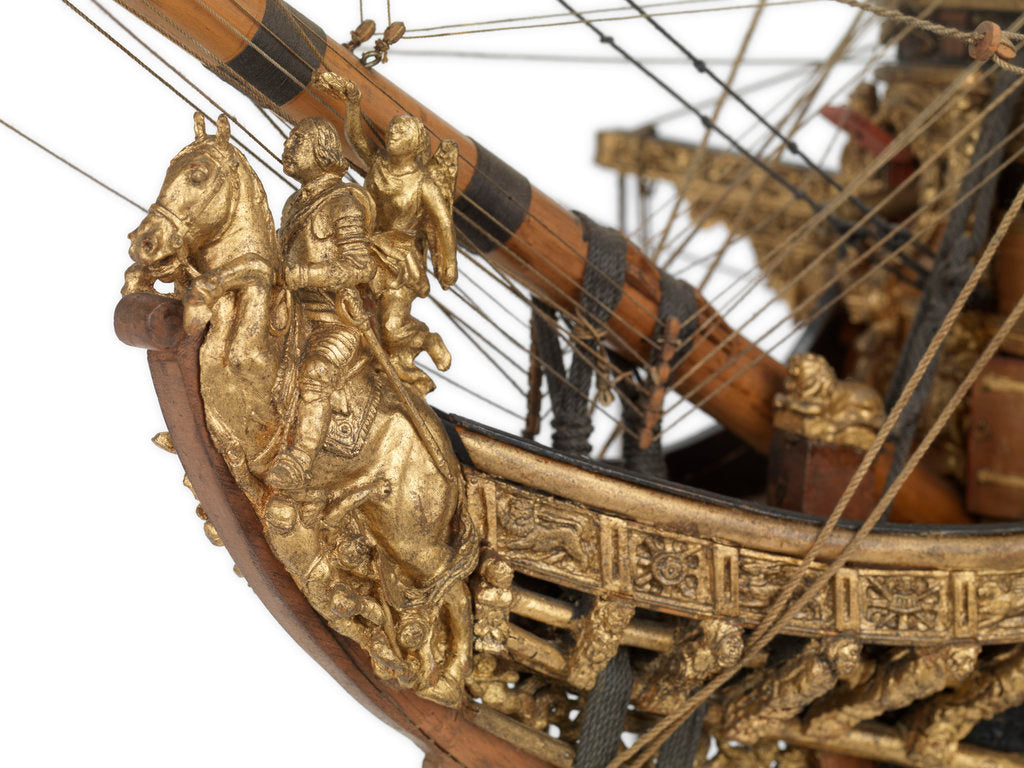 Detail of Model of 'Naseby', 80-86-guns by Robert Spence
