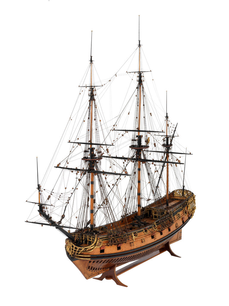 Detail of Model of a warship (1685), 40 guns by unknown