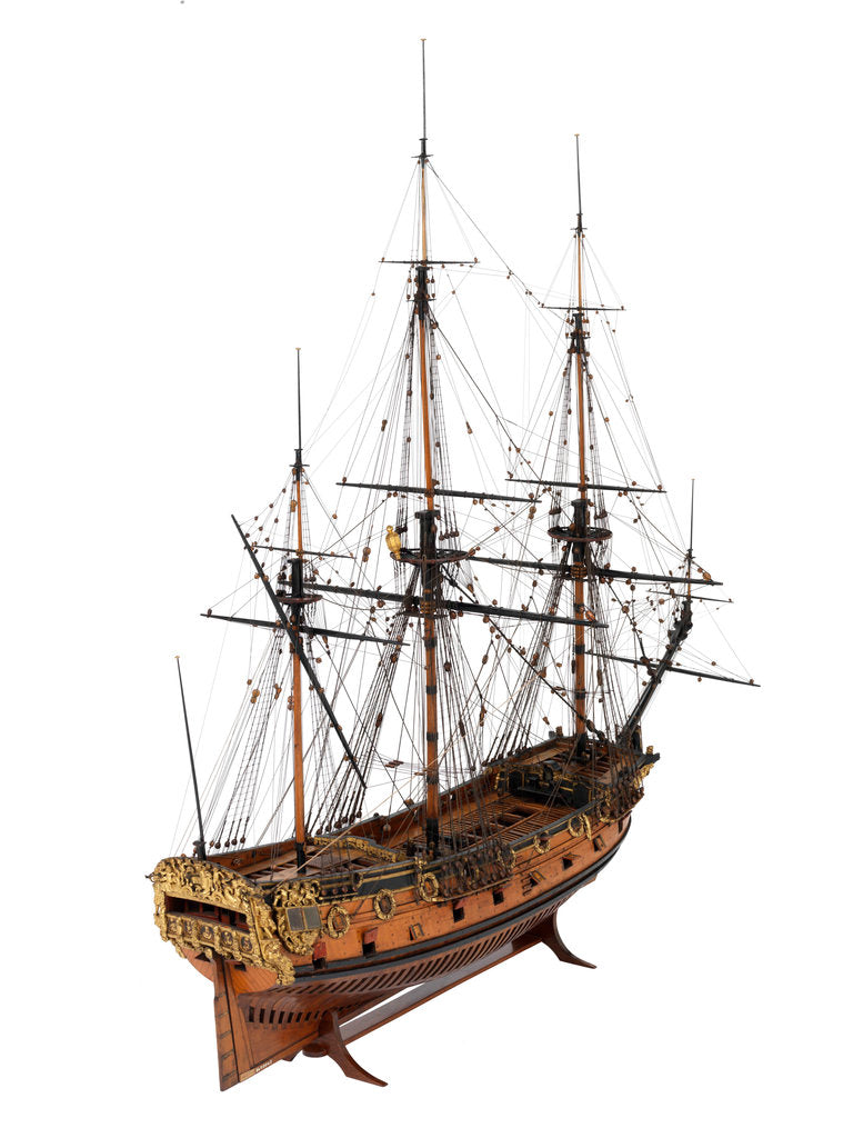 Detail of Model of a warship (1685), 40 guns by unknown