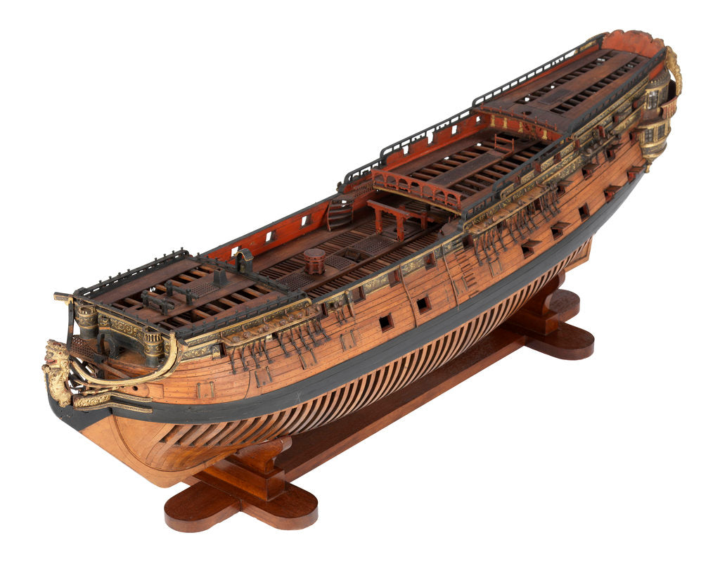 Detail of Warship (1725), 70 guns, 3rd rate by unknown