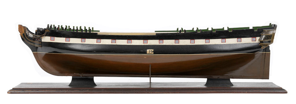 Detail of Model of the 'Modeste' (1786); Warship; French; Frigate; 32 guns by unknown