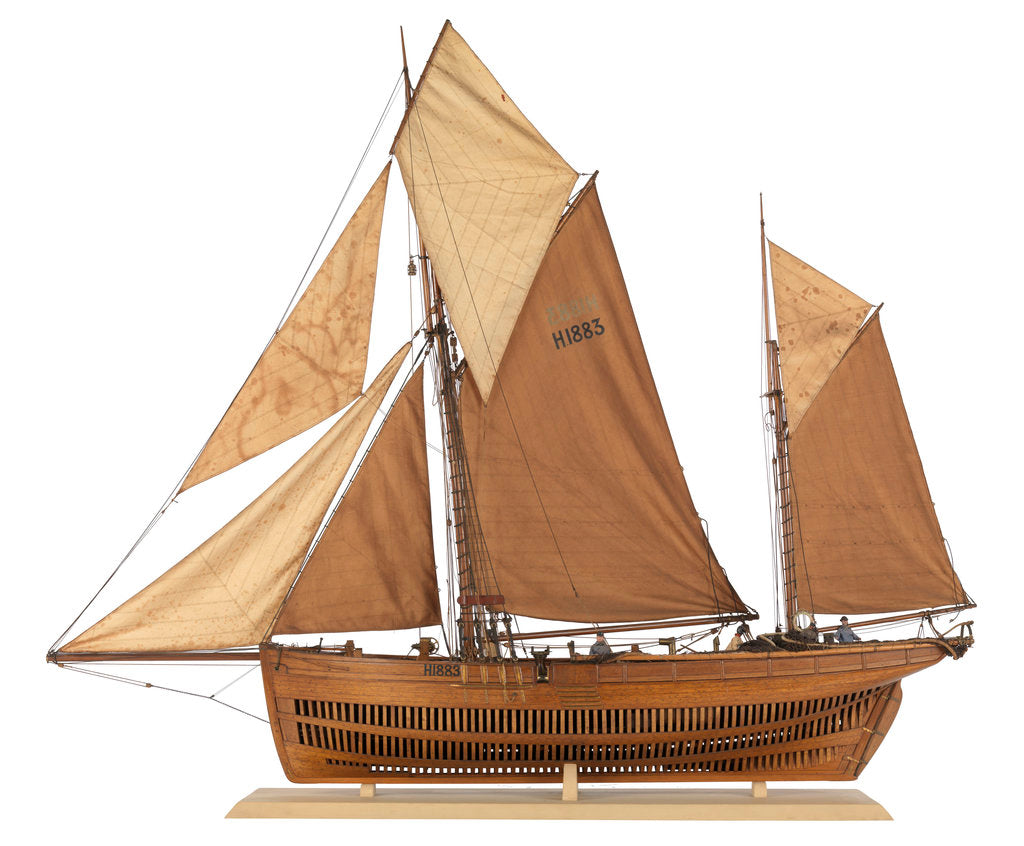 Detail of Model of the fishing smack 'Authentic' by J.W. Hodgson