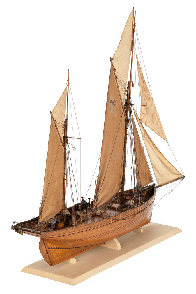 Detail of Model of the fishing smack 'Authentic' by J.W. Hodgson