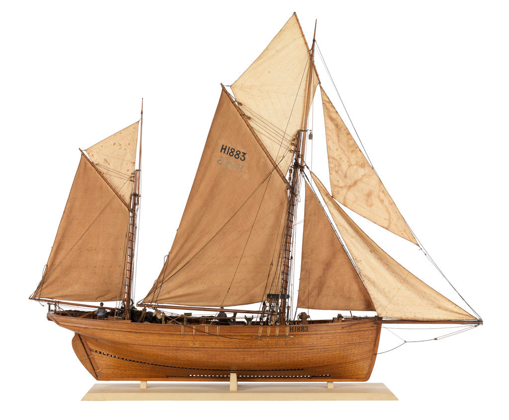 Detail of Model of the fishing smack 'Authentic' by J.W. Hodgson