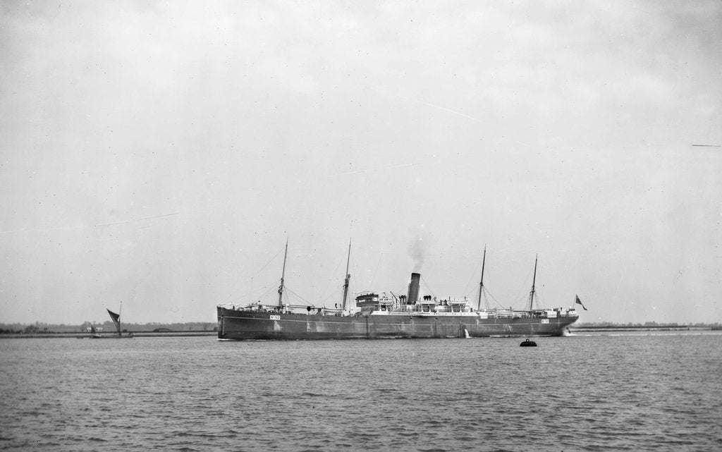 Detail of Manchester Liners Ltd cargo vessel 'Manchester Merchant' (Br, 1900) under way by unknown