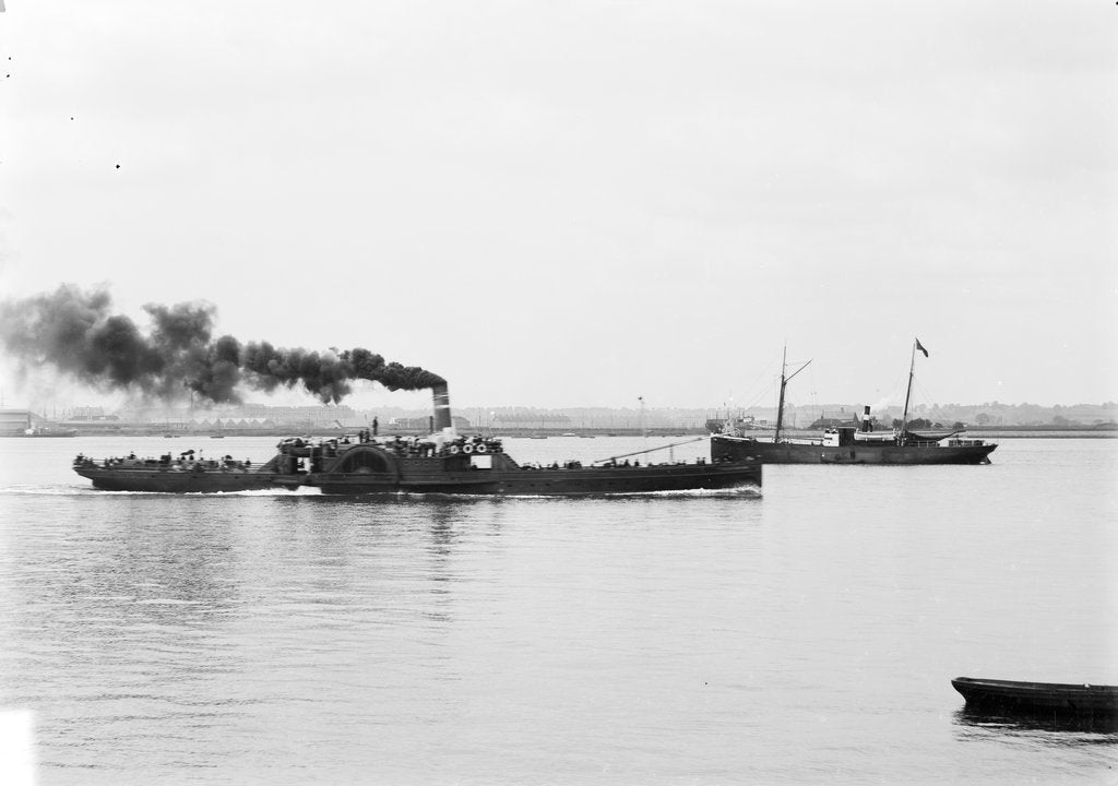 Detail of Paddle steamer 'Glen Rosa' (1877) with cargo steamer 'City of Verviers' (1875) in the distance by unknown