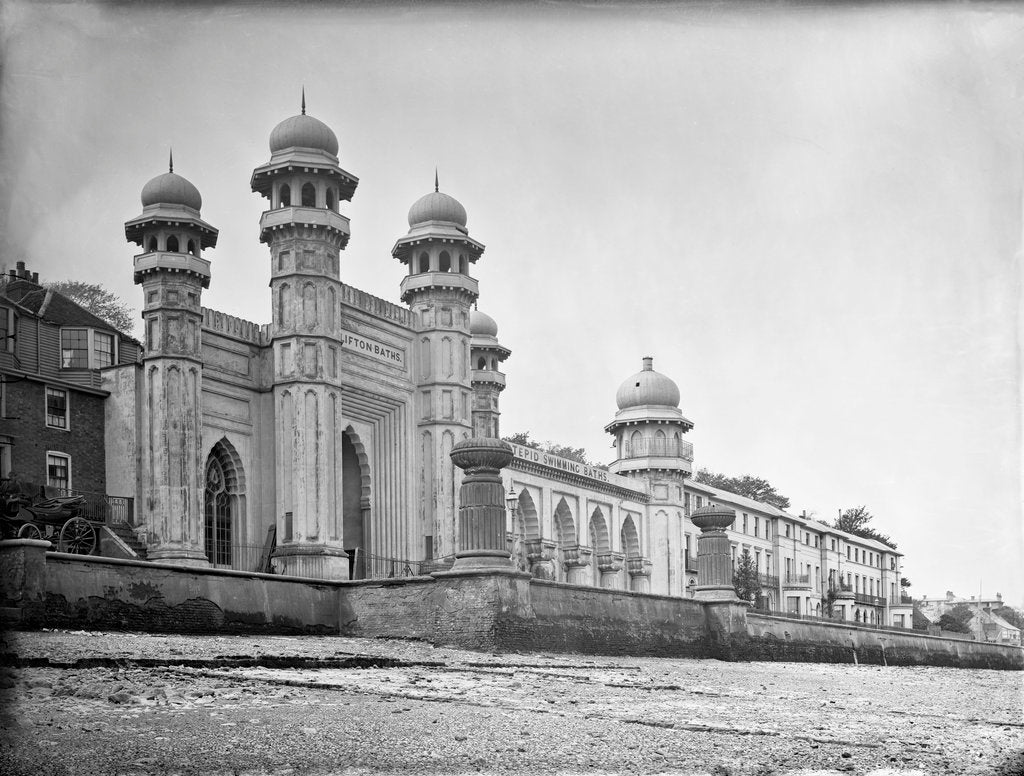 Detail of The Clifton Baths and Clifton Marine Parade from the foreshore by F.C. Gould