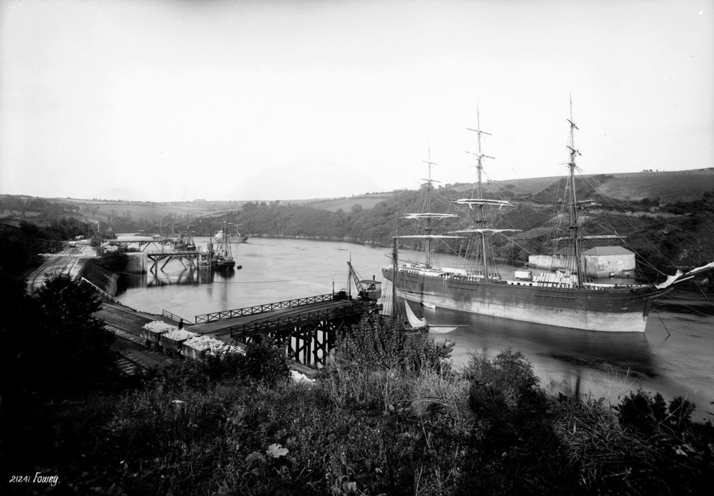 Detail of 'Oneida' (1866); Fowey, Cornwall by Francis Frith & Co.