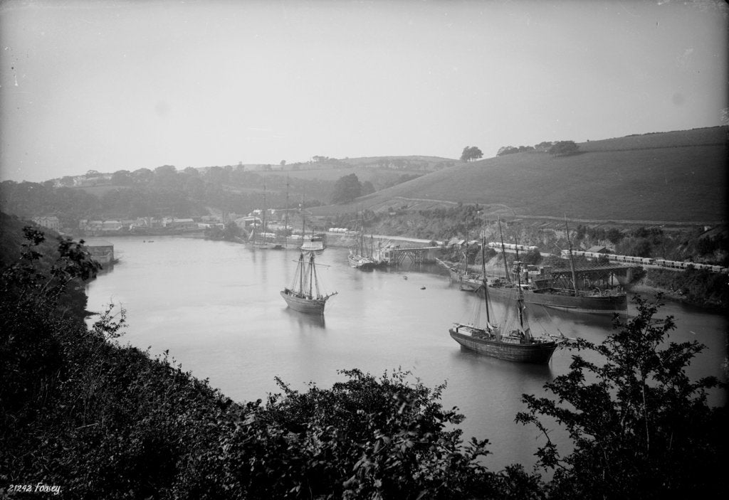 Detail of 'Clio' (1873); 'Oneida' (1866); Fowey, Cornwall by Francis Frith & Co.