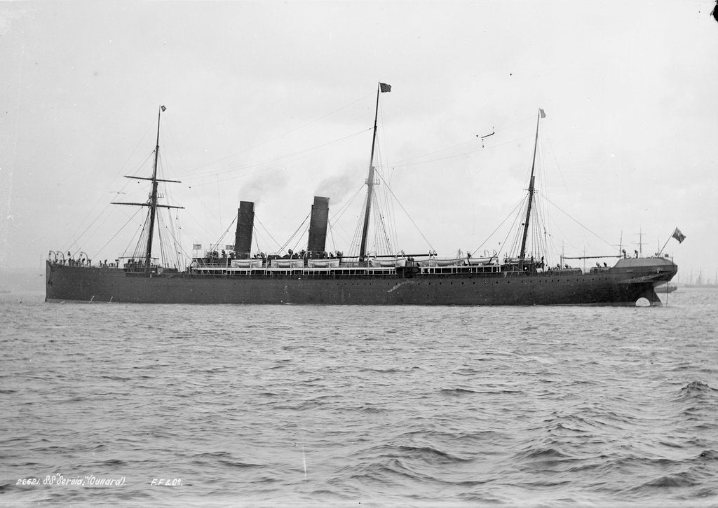 Detail of Passenger liner 'Servia' (Br, 1884), Cunard S S Co Ltd by National Maritime Museum