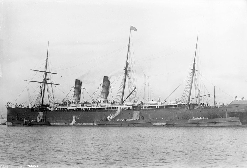 Detail of Passenger liner 'Servia' (Br, 1884), Cunard S S Co Ltd by National Maritime Museum