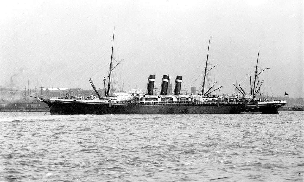 Detail of Passenger liner 'City of New York' (1888) at anchor, River Mersey, Liverpool by unknown