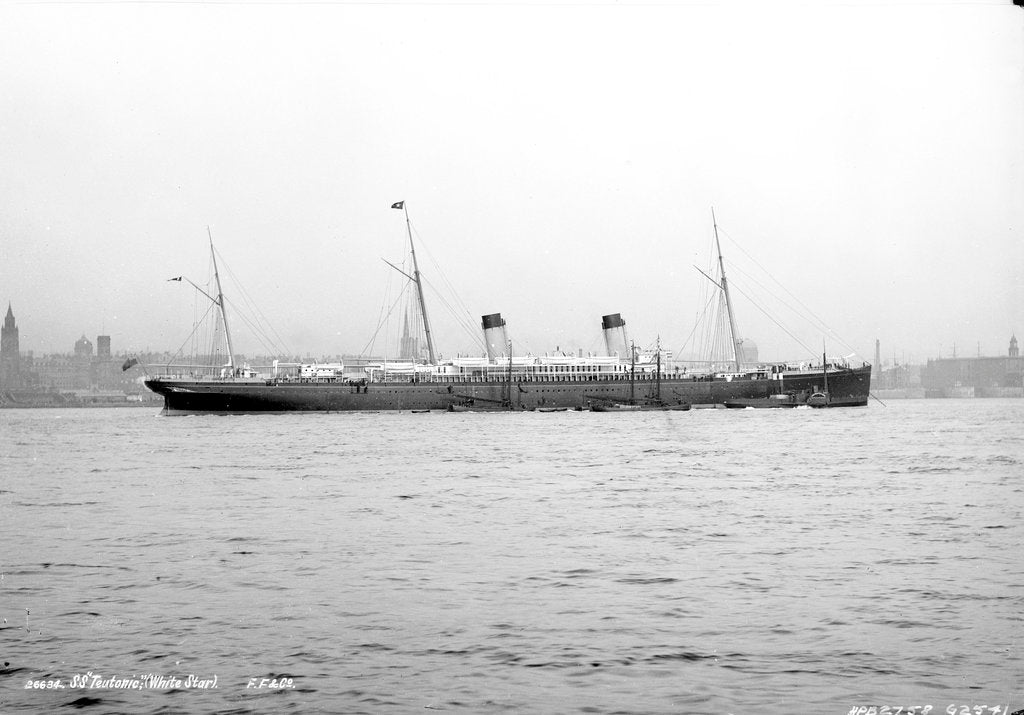 Detail of Passenger liner 'Teutonic' (Br, 1889), Oceanic Steam Nav Co Ltd (White Star Line) by National Maritime Museum