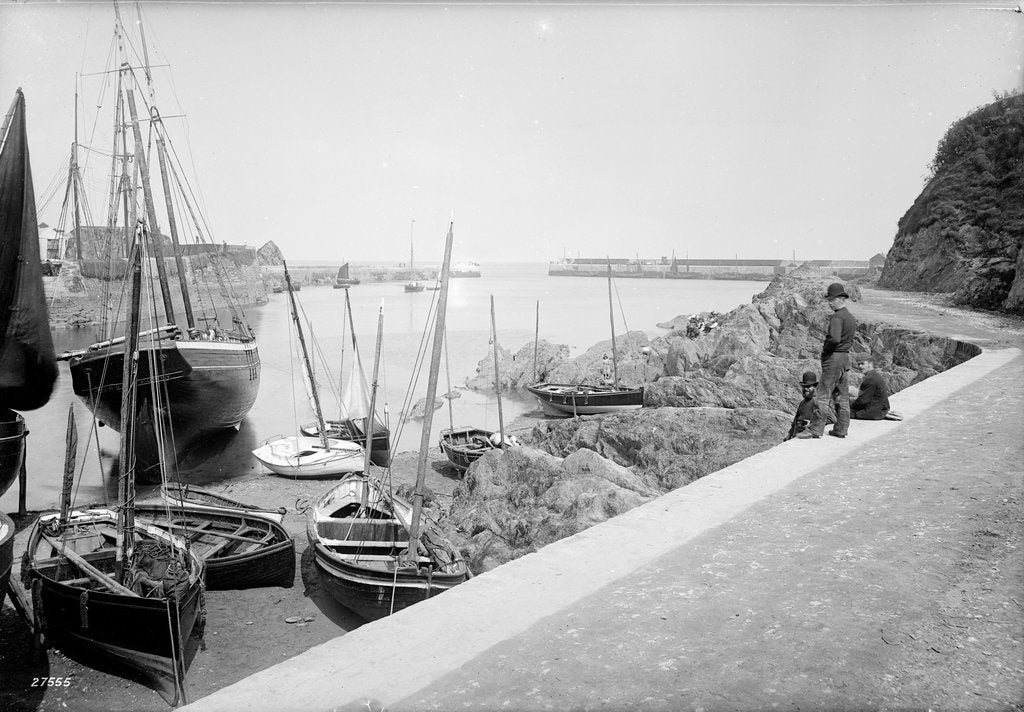 Detail of 'Aurora' (Br, 1877) lying aground in harbour by Francis Frith & Co.