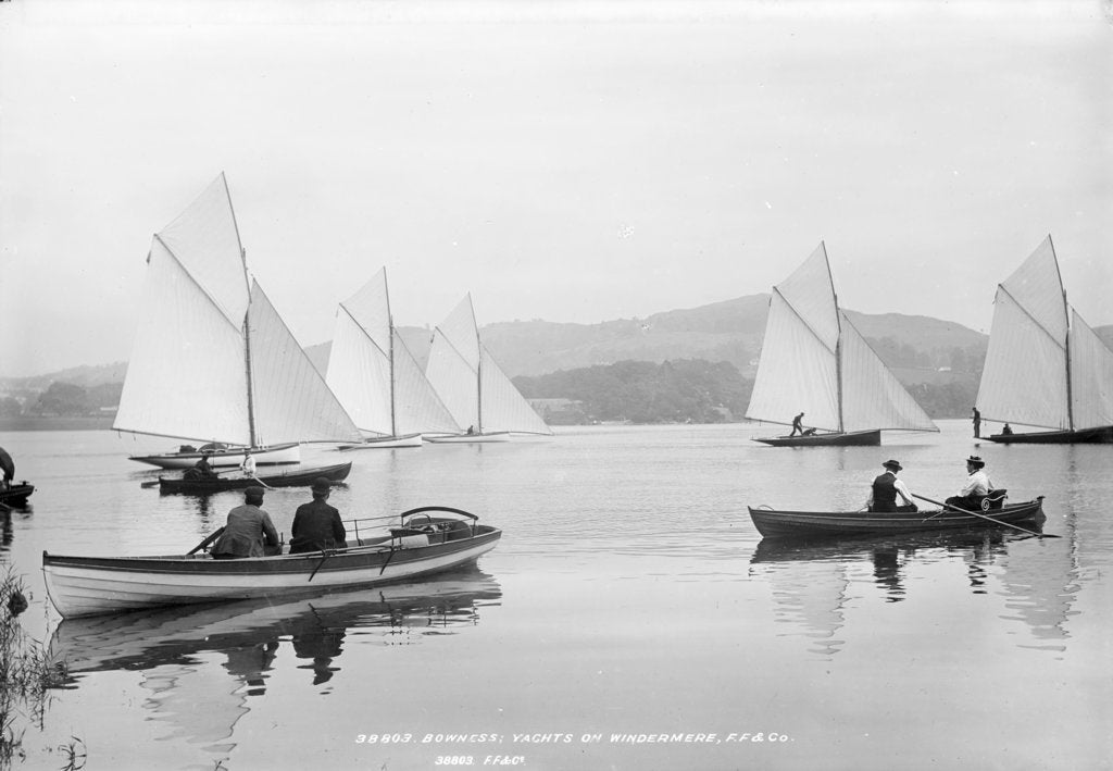 Detail of Yachts and pulling skiffs on the lake at Bowness, Lake Windermere by National Maritime Museum