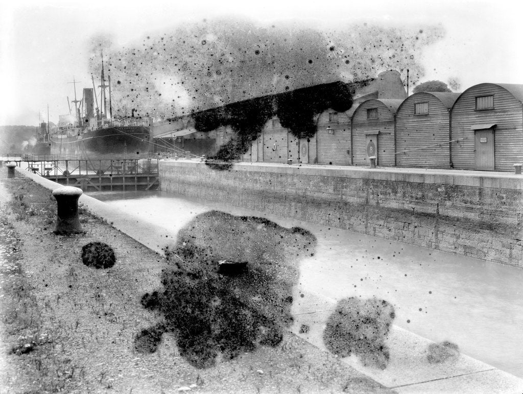 Detail of 'Trevaylor' (Br, 1912) berthed in dock at Portishead by Francis Frith & Co.