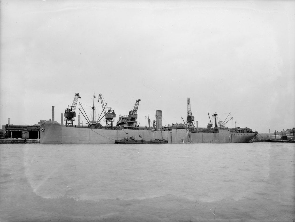 Detail of 'Anglo African' (Br, 1929), at quayside, Liverpool by unknown