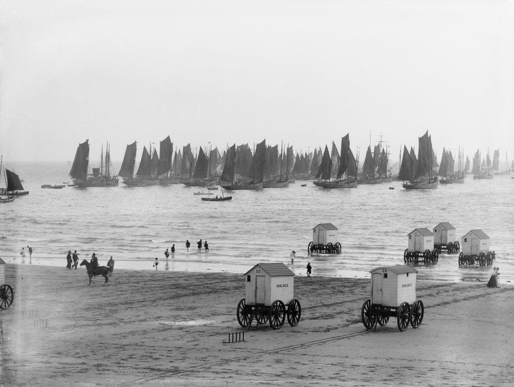 Detail of Harbour and herring fleet, Scarborough, Yorkshire by London