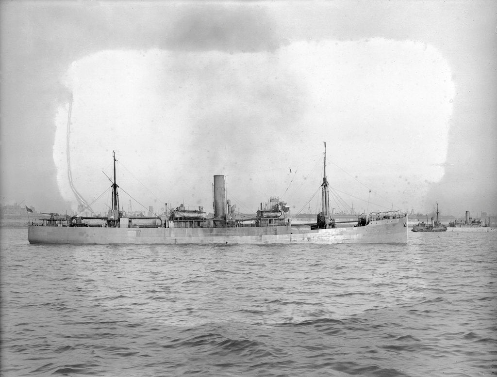 Detail of The 'City of Lancaster' (Br, 1924) lying in port, at anchor by unknown