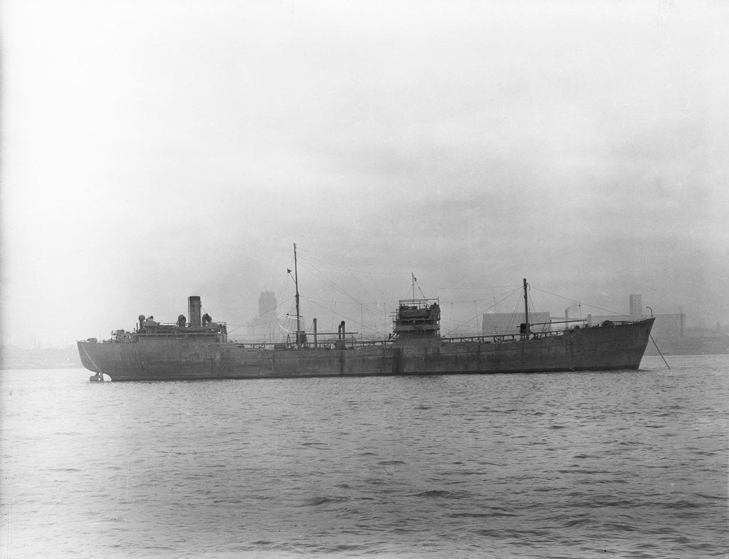 Detail of 'Empire Silver' (Br, 1941) tanker, at anchor in the River Mersey by Anonymous